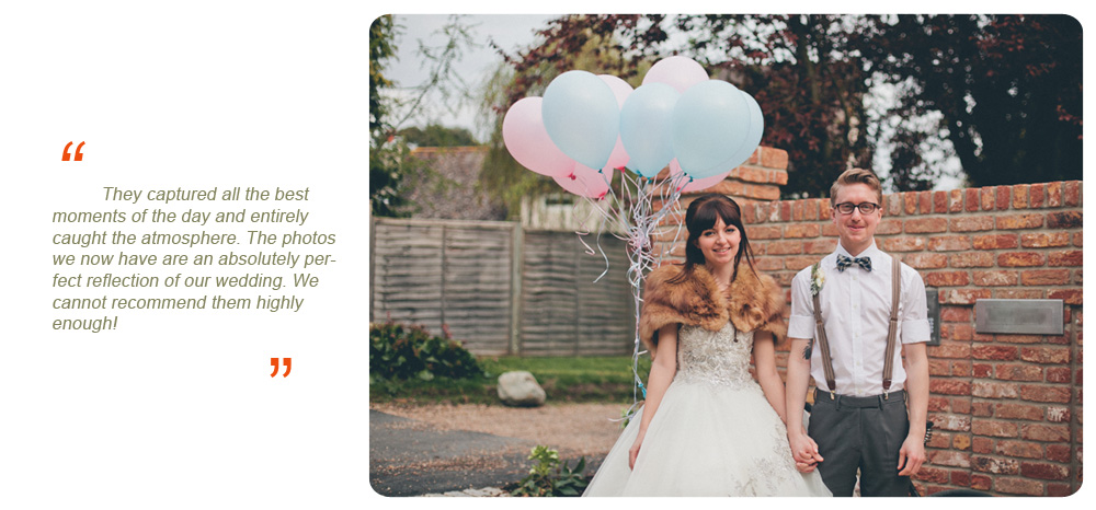 Bride Testimonial Hector captured all the best moments of the day and entirely caught the atmosphere. The photos we now have are an absolutely perfect reflection of our wedding. We cannot recommend them highly enough! Reportage and creative Wedding Photography.