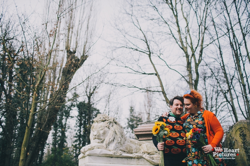 London Stoke Newington Abney Park Cemetery Engagement Shoot | Alternative and Creative Wedding Photography by We Heart Pictures London, UK & Destination