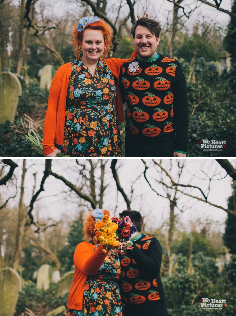 London Stoke Newington Abney Park Cemetery Engagement Shoot | Alternative and Creative Wedding Photography by We Heart Pictures London, UK & Destination