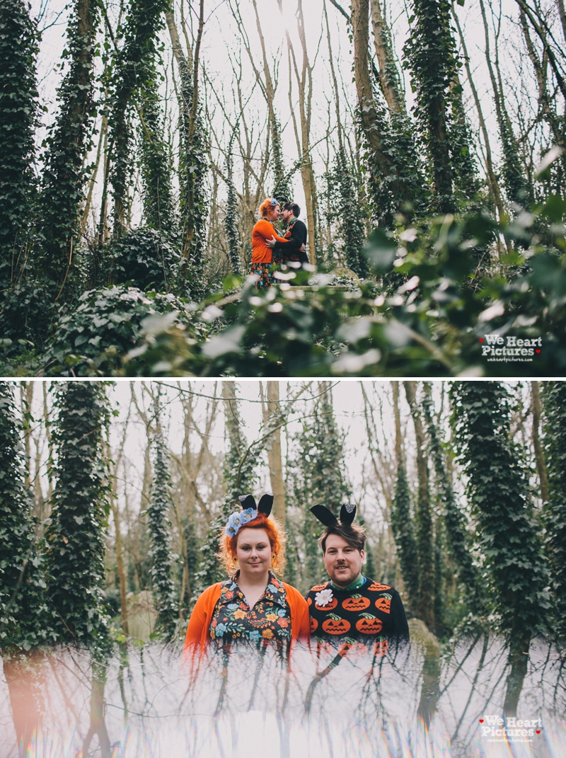 London Stoke Newington Abney Park Cemetery Engagement Shoot | Alternative and Creative Wedding Photography by We Heart Pictures London, UK & Destination