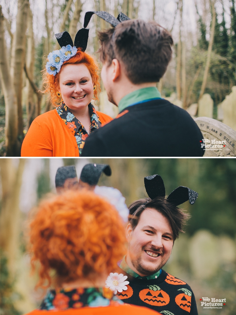 London Stoke Newington Abney Park Cemetery Engagement Shoot | Alternative and Creative Wedding Photography by We Heart Pictures London, UK & Destination