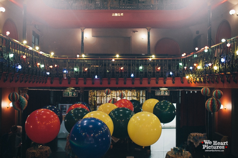 Colourful Ballons at Wedding Stravaganza Alternative Wedding Photographer London | Shoreditch Wedding Photographer