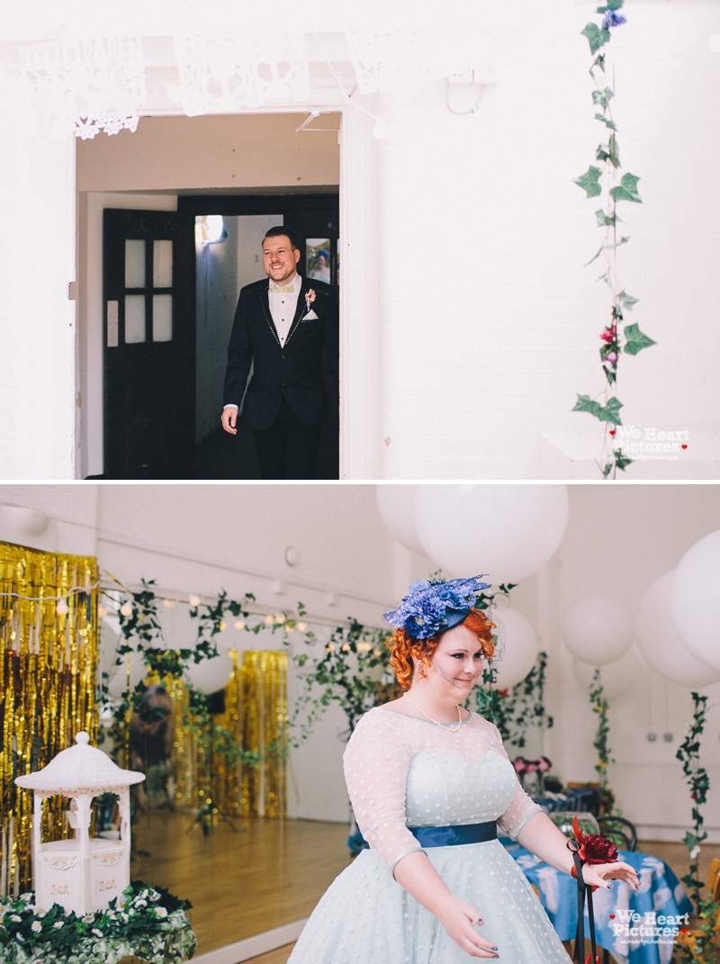 First Look by Bride and Groom Day of the Death Wedding Alternative Wedding Photographer London | Shoreditch Wedding Photographer