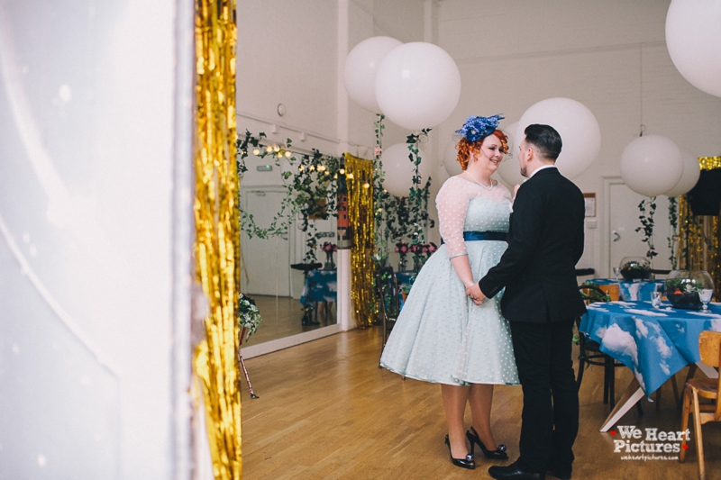 First Look by Bride and Groom Day of the Death Wedding Alternative Wedding Photographer London | Shoreditch Wedding Photographer