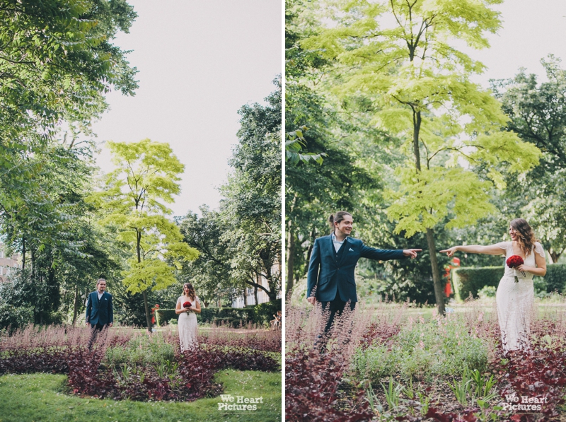 Groom and Bride Portraits in the Park, Wedding Party at Public House, Wedding Days covered in Style and rich Visual imagery, London Alternative Wedding Photographer, Reportage Wedding Photography in London