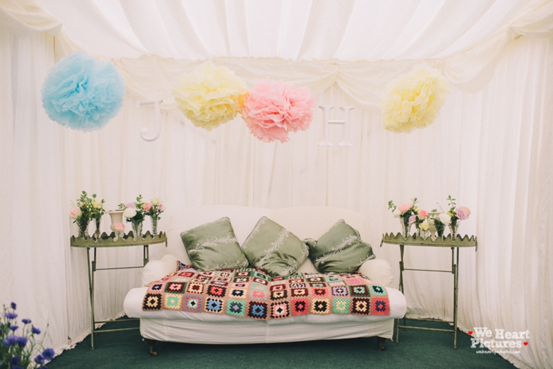 Photo booth couch, Reportage of a morning on a wedding day in St albans, Ivi Hearts wedding deco, Alternative Wedding Photography In London, Pastel Tones wedding
