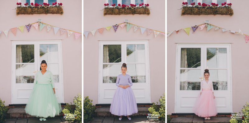 Flower Girls in Pastel color dresses, Reportage of a morning on a wedding day in St albans, Ivi Hearts wedding deco, Alternative Wedding Photography In London, Pastel Tones wedding