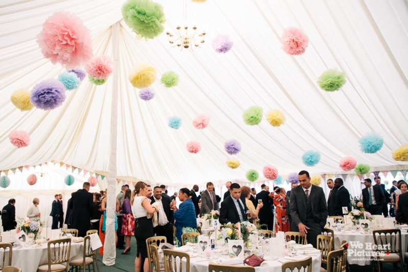 Guest at marquee, St Albans Cathedral Wedding | London Alternative Wedding Photography, Reportage of a wedding Day 