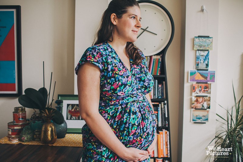 Pregnan mum staring at the window