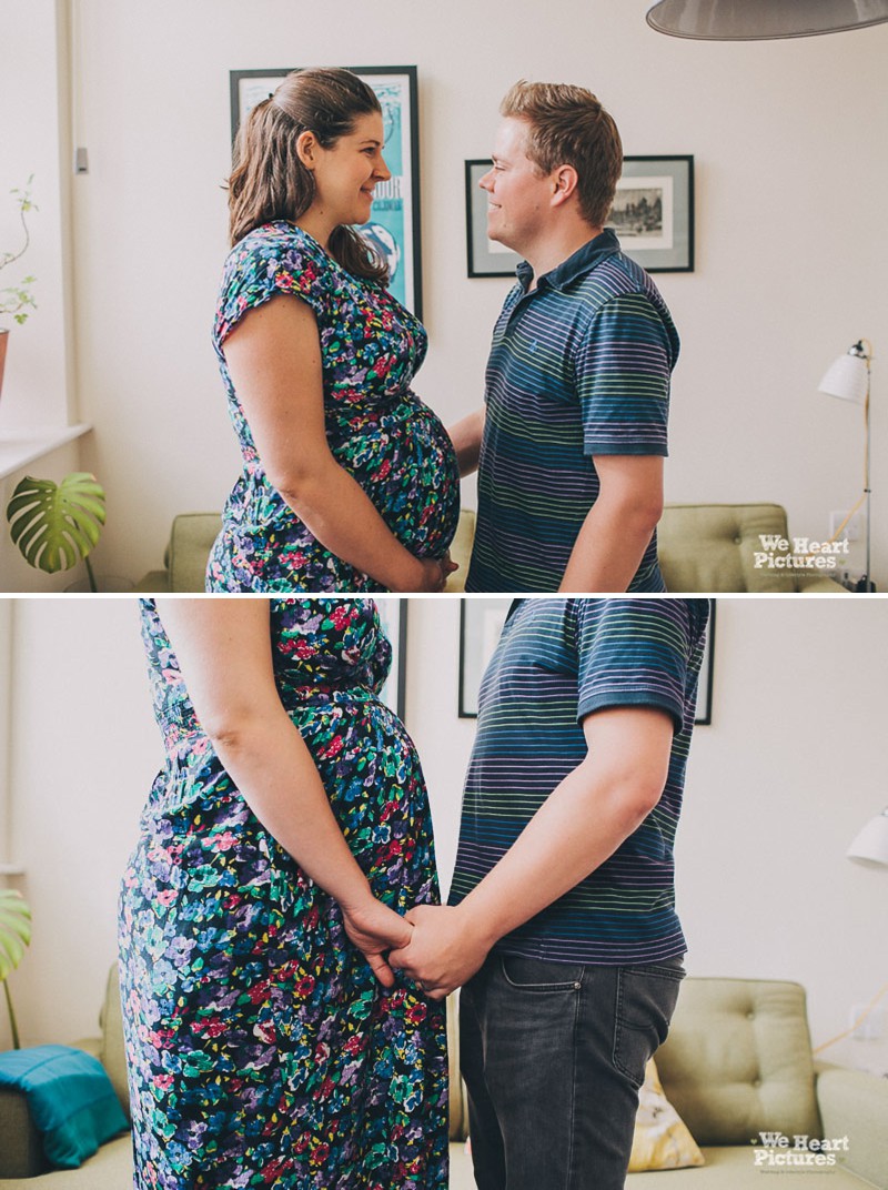 Mum and Dad to be Holding Hand at their home.