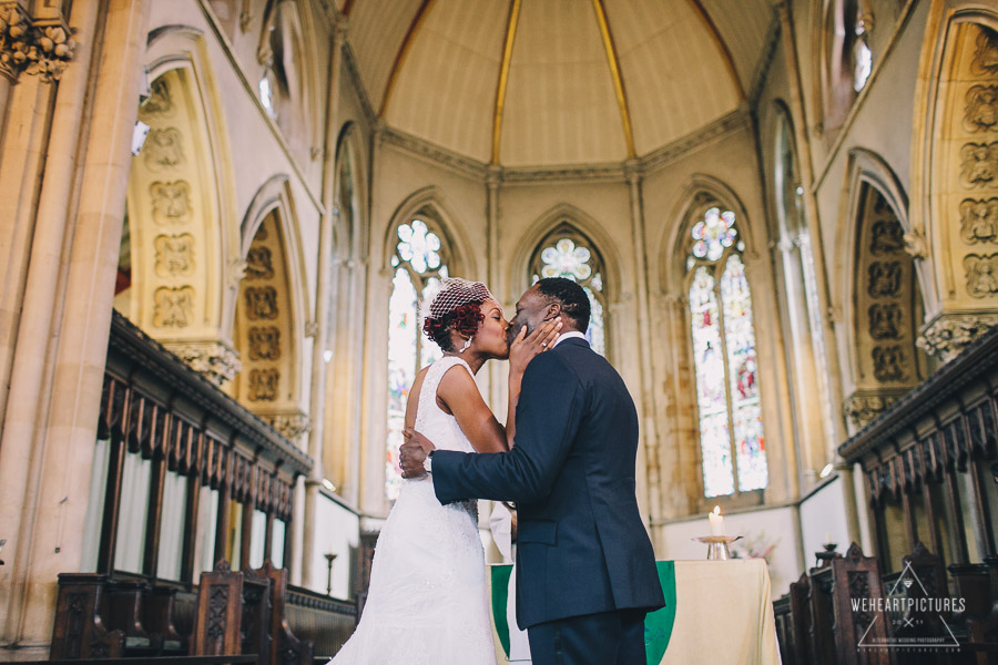 Stoke Newington Hall-Wedding_St Marys Church-Alternative Wedding Photographer-First Kiss