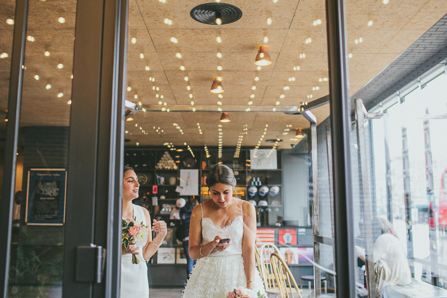 Bride getting ready in the ACE Hotel London
