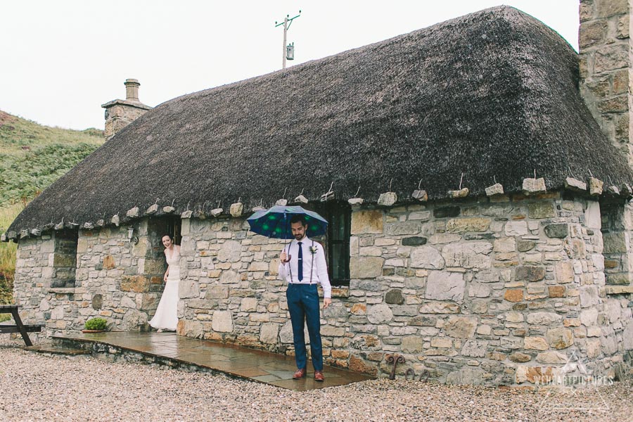 Loch Coruisk Humanistic Wedding | Alternative Wedding Photographer | Marys Cottages Elgol  | Bride and Groom | First Look