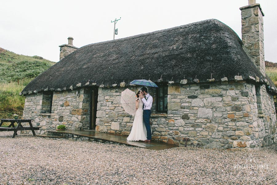 Loch Coruisk Humanistic Wedding | Alternative Wedding Photographer | Marys Cottages Elgol | Bride and Groom | First Look