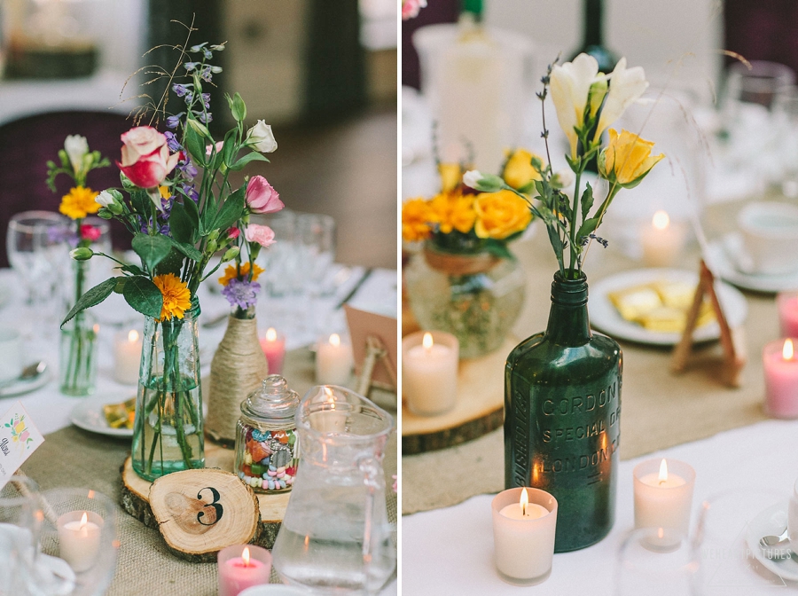 Bottles with flowers for wedding table decor | Creative Wedding Photography UK & Destination >> weheartpictures.com