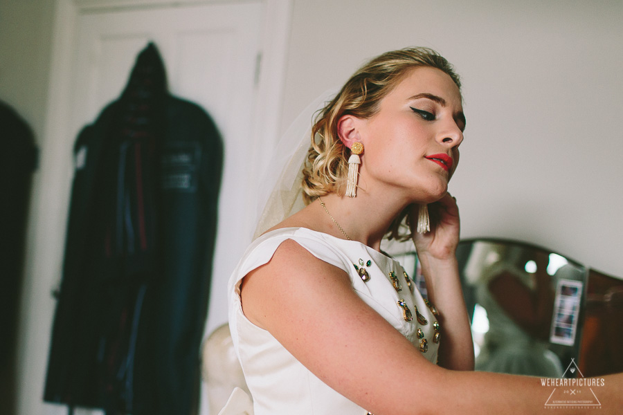 Bride with Pineapples on dress _Wedding Breakfast_Caroline_Gardens_Asylum_chapel_Alternative_Wedding_Photography_Bridal Portraits