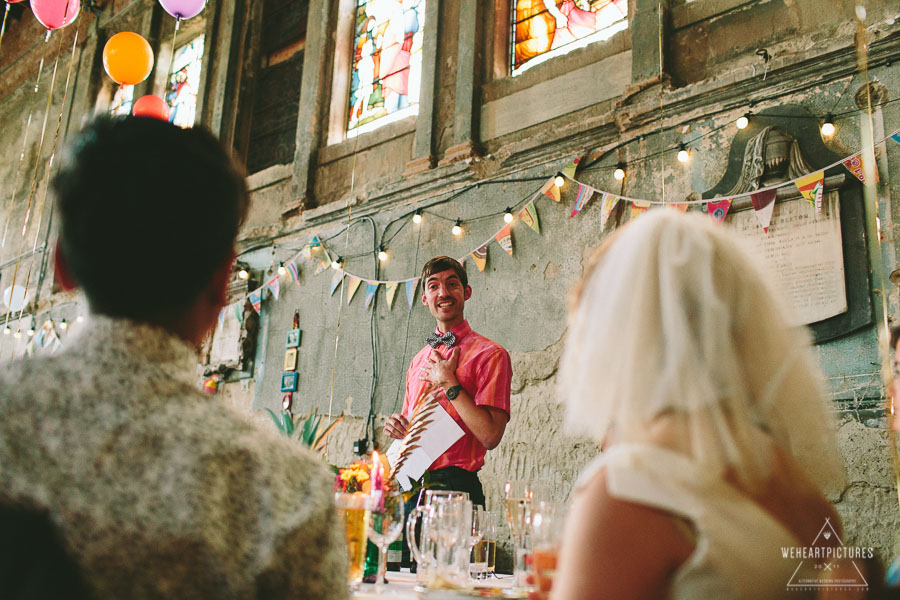 Speeches and Toast_Wedding Breakfast_Caroline_Gardens_Asylum_chapel_Alternative_Wedding_Photography