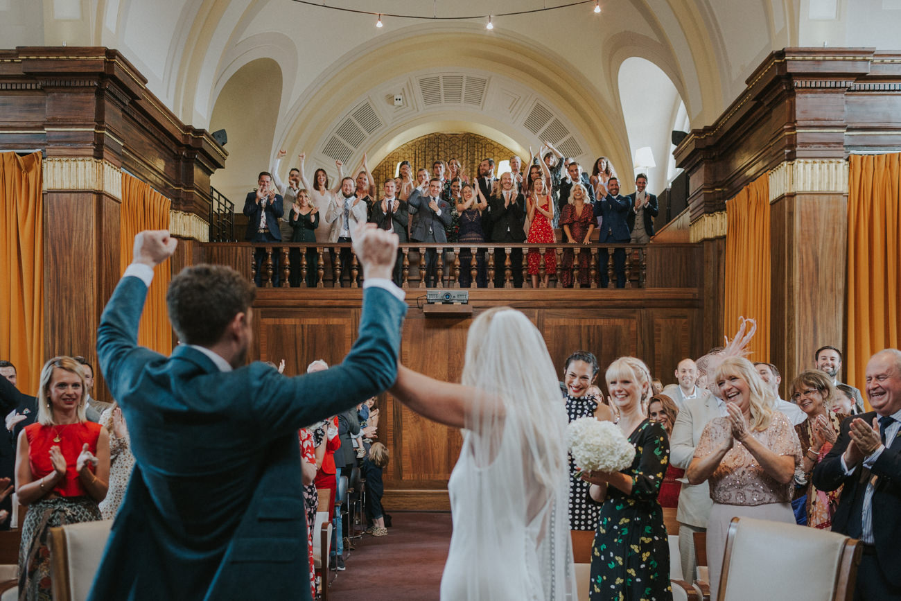 Stoke Newington Town Hall Ceremony and Clapton Country Club Wedding London Alternative Wedding Photographer