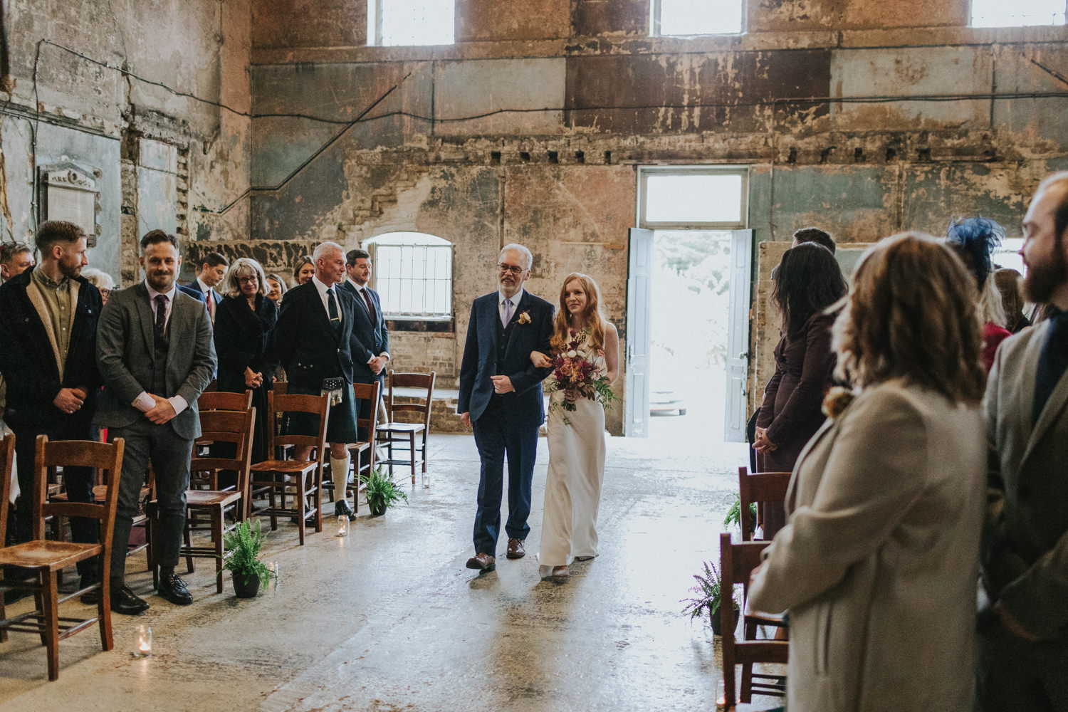 wedding ceremony in derelict chapel