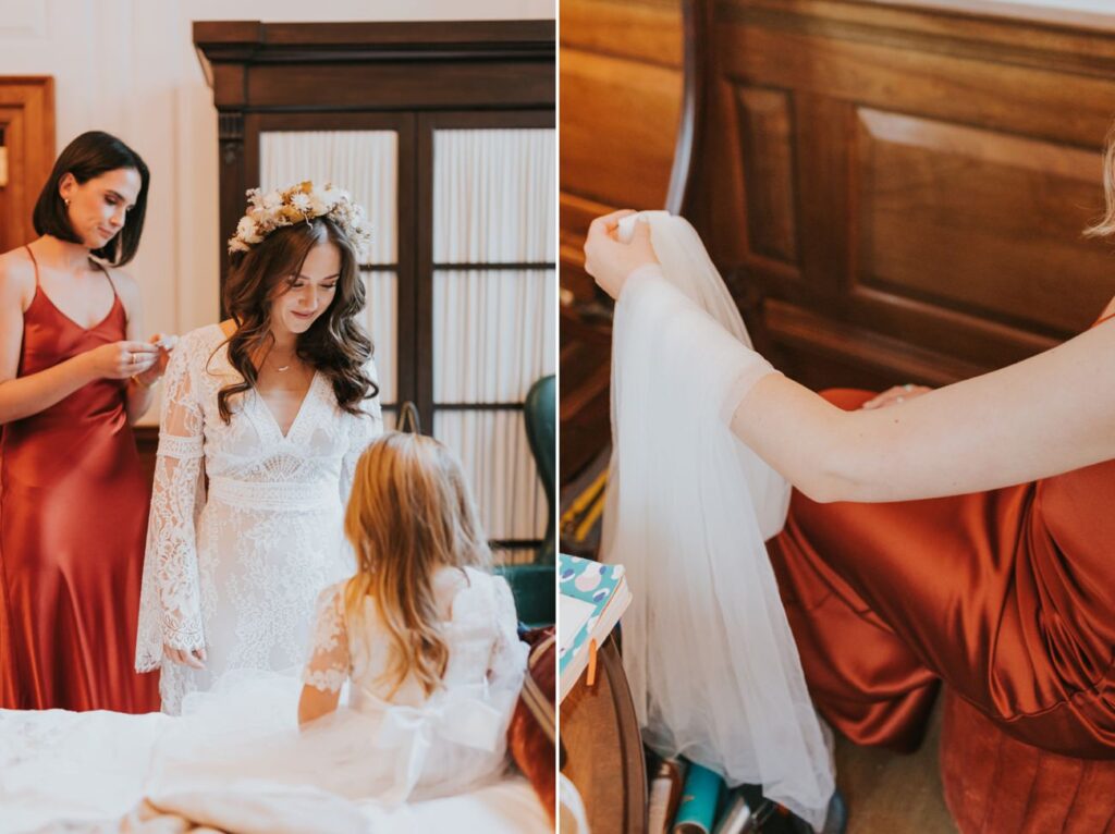 Bride getting ready at The Ned - AMP Studios - Asylum Chapel London Alternative Wedding Photographer- We Heart Pictures