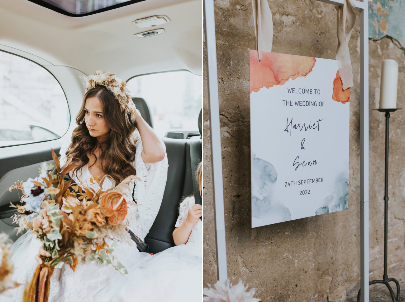 Bride on taxi ride to get married - AMP Studios - Asylum Chapel London Alternative Wedding Photographer- We Heart Pictures