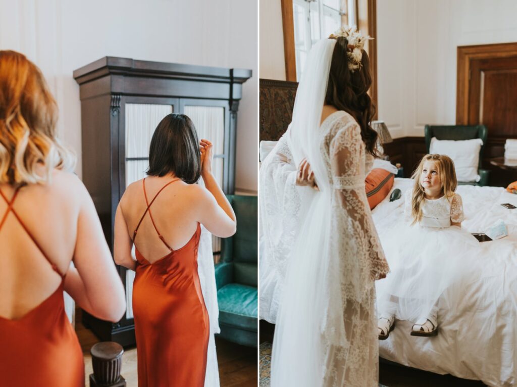 Bride getting ready at The Ned - AMP Studios - Asylum Chapel London Alternative Wedding Photographer- We Heart Pictures