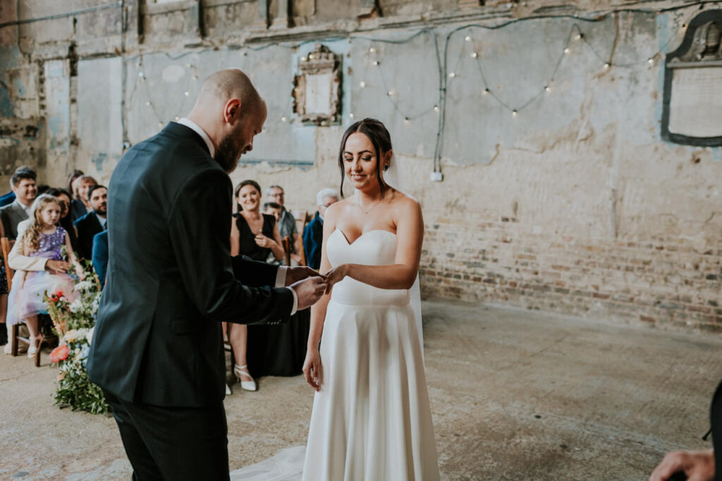 Ring Exchange - London Wedding Ceremony at Asylum Chapel in Caroline Gardens - Alternative Wedding Photography We Heart Pictures