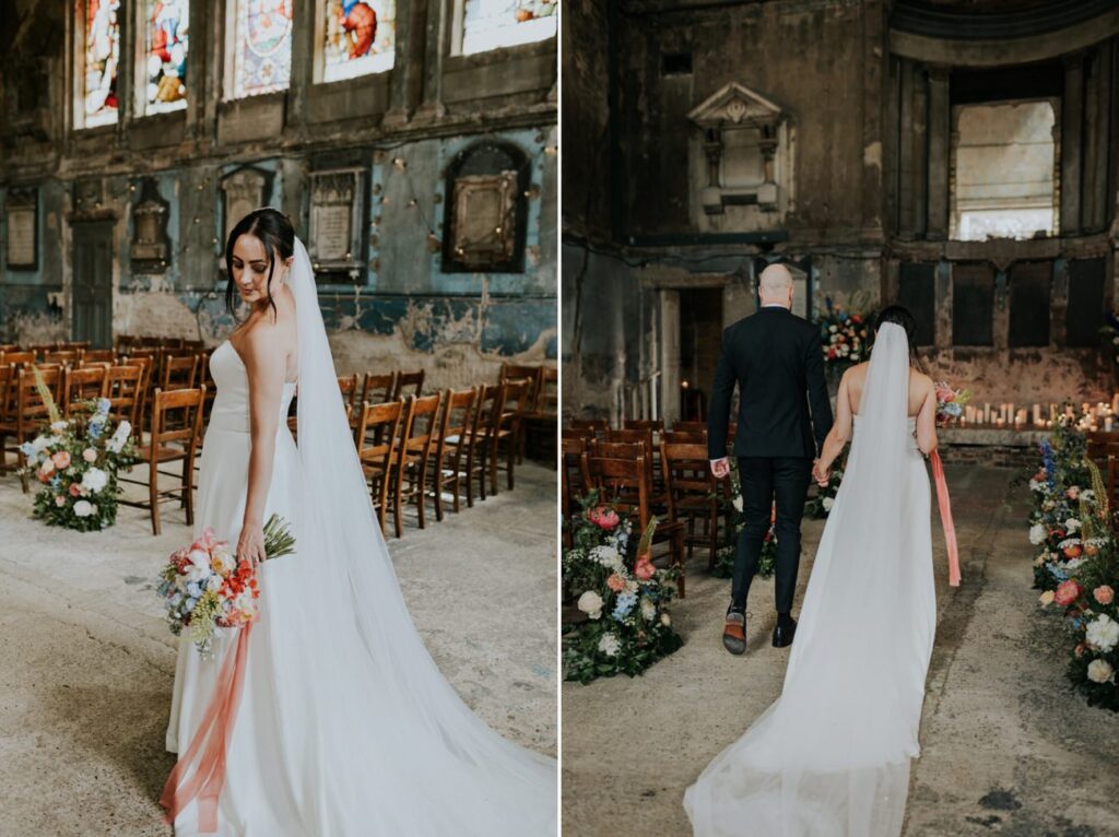 Bride and groom portraits - London Wedding Ceremony at Asylum Chapel in Caroline Gardens - Alternative Wedding Photography We Heart Pictures