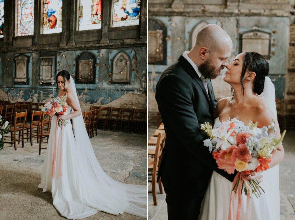Bride and groom portraits - London Wedding Ceremony at Asylum Chapel in Caroline Gardens - Alternative Wedding Photography We Heart Pictures
