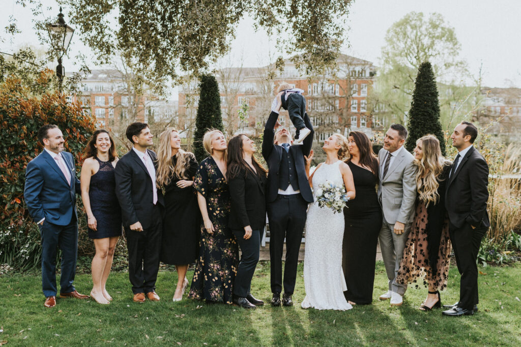 Bride and Groom portraits by the Thames, London Bingham Riverhouse Wedding Photographer,
