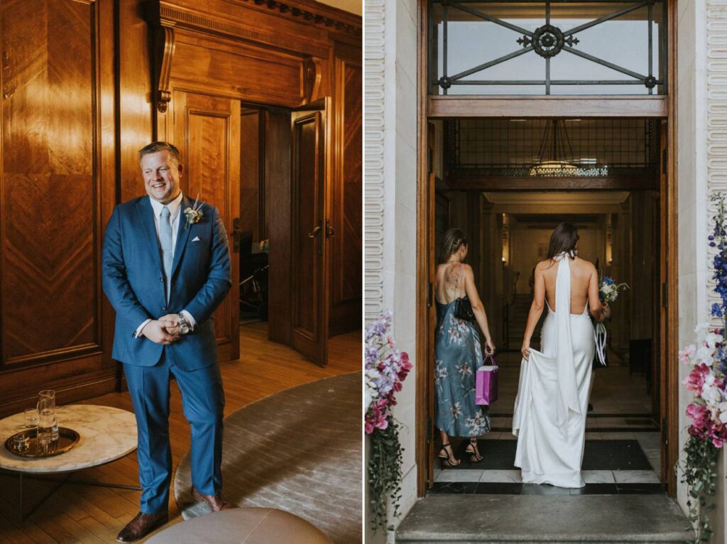 London wedding at Old Marylebone Town Hall and Petersham Nurseries in Covent Garden Alternative Wedding Photographer We Heart Pictures