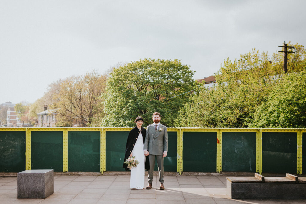 London Islington Town Hall and LARDO / Alternative Wedding Photographer / Hackney Canal Bride and Groom Portraits.