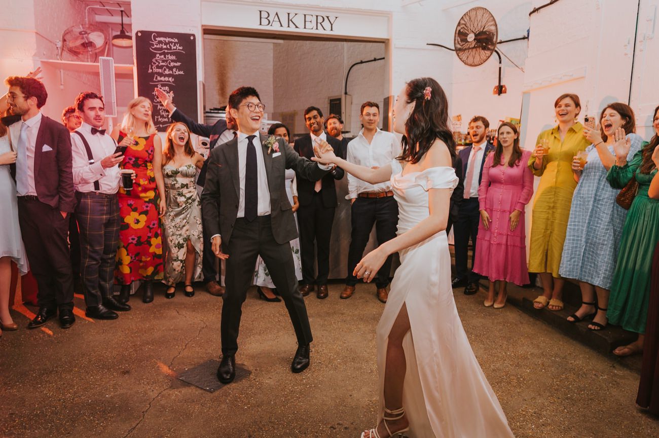 Small Bakery becomes dance floor for wedding guests